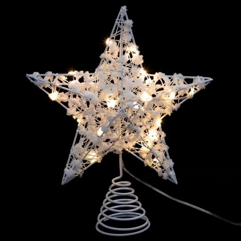 Stea luminoasa LED pentru pomul de Craciun WHITE STAR 25 cm, alba