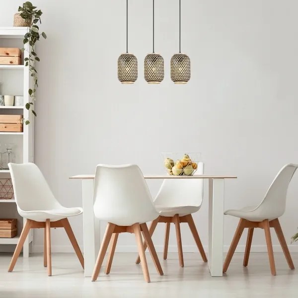 Lustră pe cablu ADALLA 3xE27/40W/230V ratan Rabalux 72093