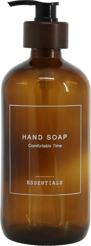 Dozator pentru sapun lichid, din sticla, 500 ml, Essentials