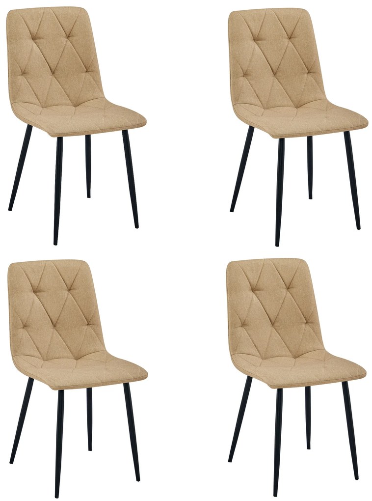 Set 4 Scaune Bucatarie/Dining Fido Material Textil Maro