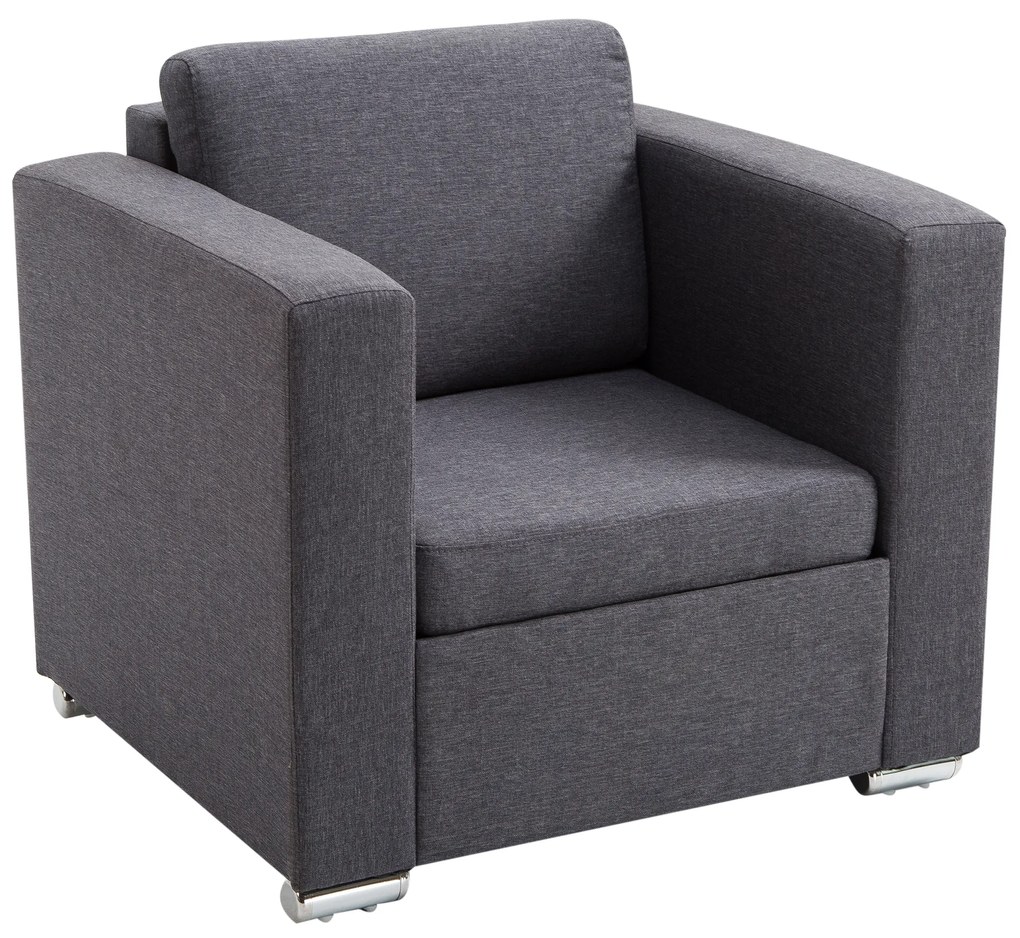 HomCom Fotoliu modern, fotoliu de design gri, mobilier pentru living | AOSOM RO