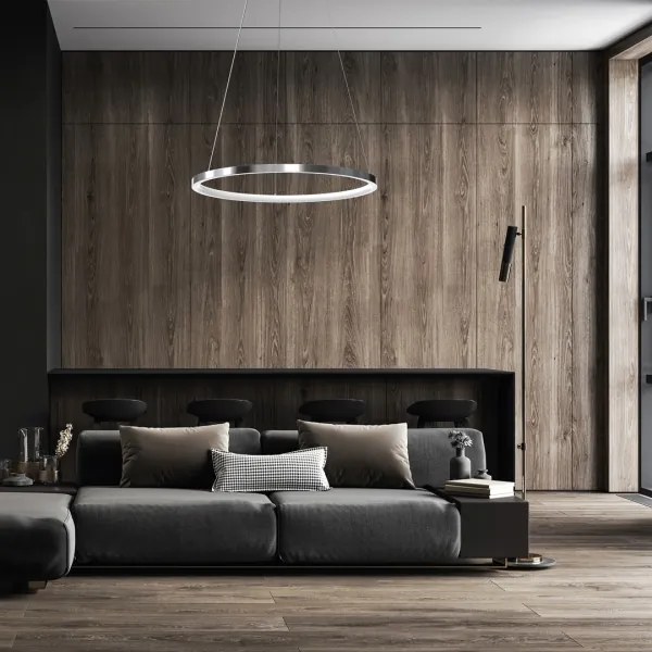 Lustră LED pe cablu ROTONDA LED/27W/230V crom mat