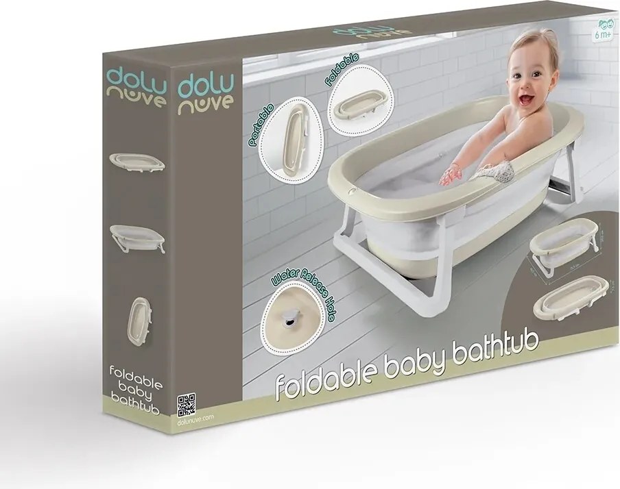 Cadă pliabilă pentru copii Dolu, bej, 20,5 x 75,5x 46,5 cm