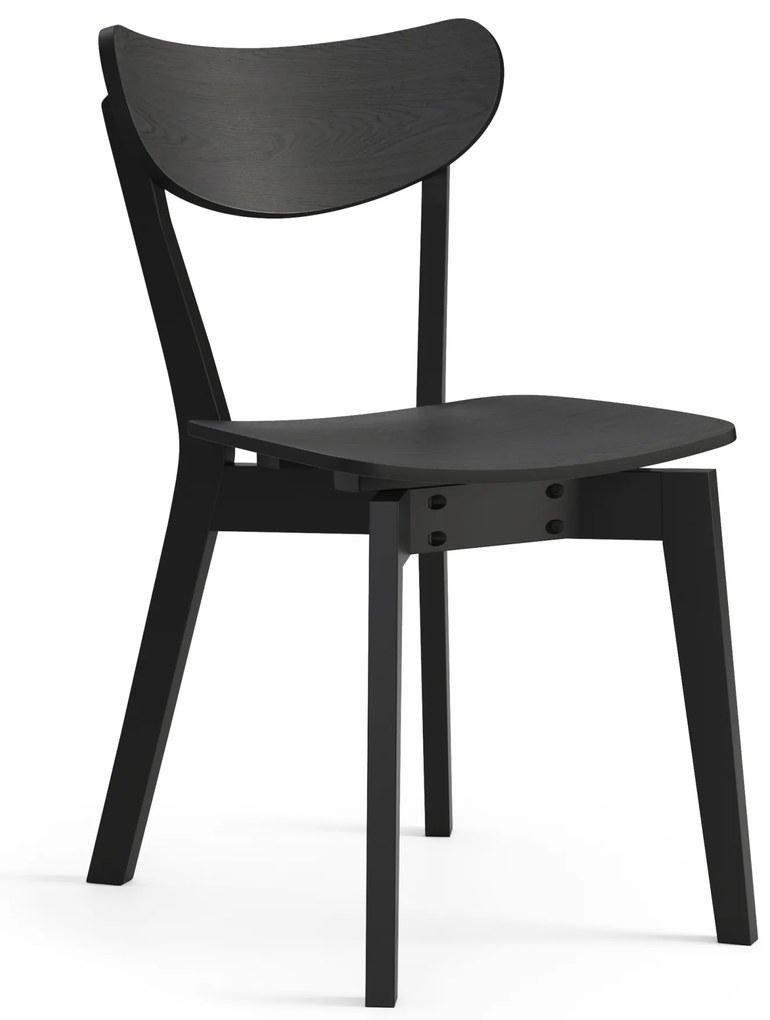 MAZZONI EXPORT ROXY Negru - SCAUN DE LEMN PENTRU SALON SUFRAGERIE BUCĂTĂRIE RETRO