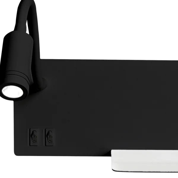 Aplica de perete LED SHELF, LED/4W+LED/5W+LED/2W/230V, negru