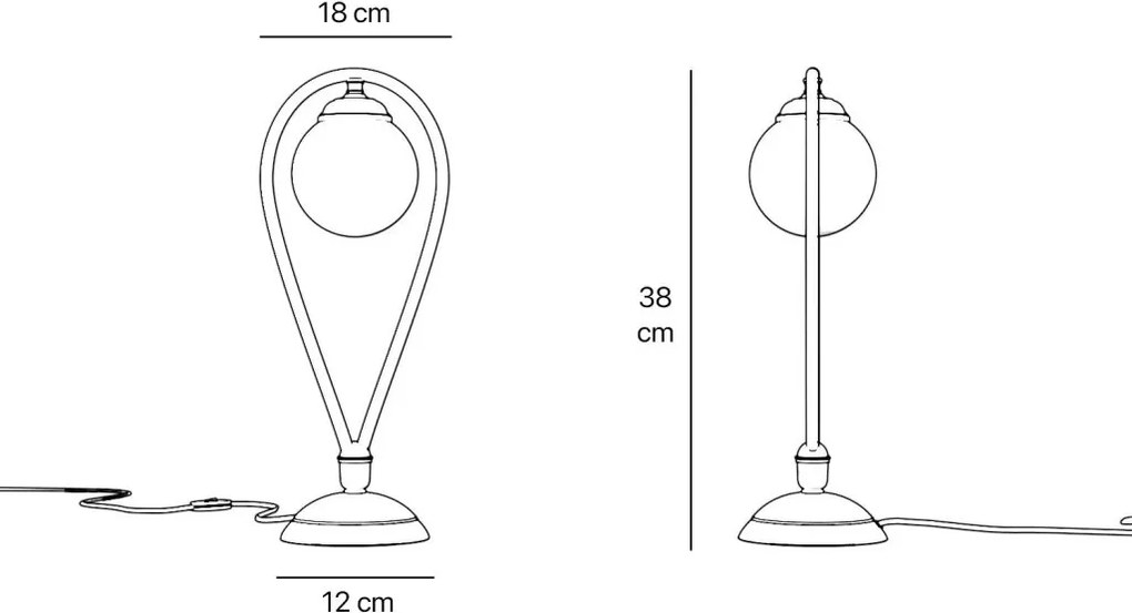 Veioza, Lampa de masa din alama in forma de lacrima Iside