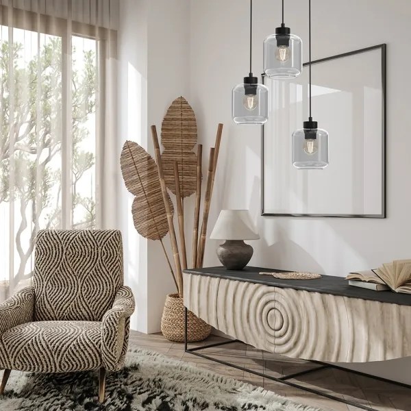 Lustră pe cablu SOMBRA 3xE27/60W/230V gri