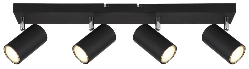 Plafoniera cu 4 spoturi directionabile design modern ROBBY negru mat