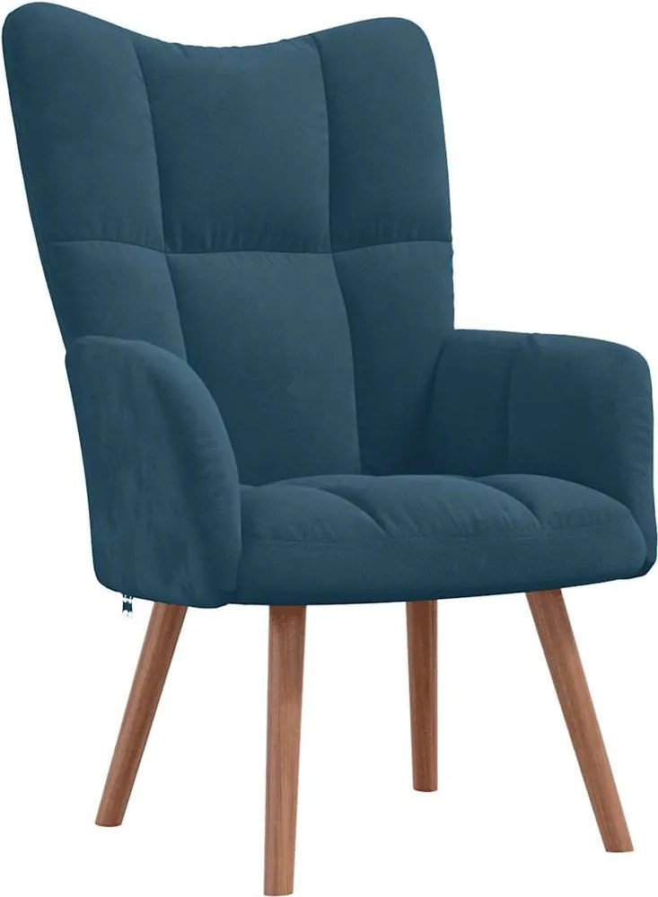 vidaXL Scaun de relaxare, albastru, catifea