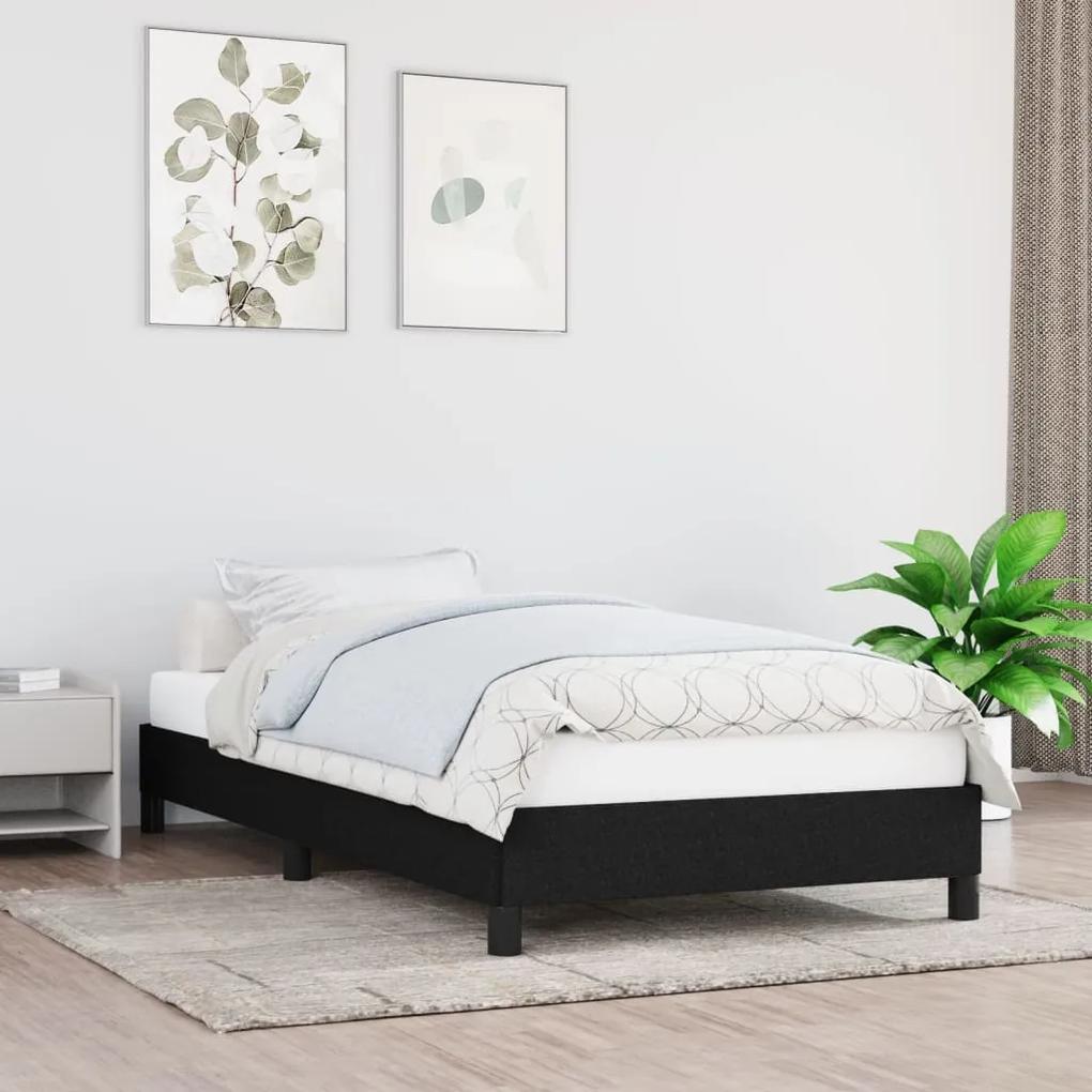 346682 vidaXL Cadru de pat, negru, 90x190 cm, material textil