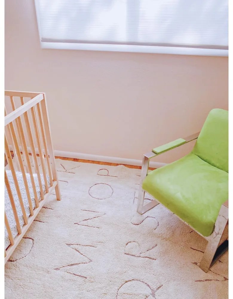 Covor pentru copii crem lavabil/țesut manual din bumbac 140x200 cm ABC – Lorena Canals