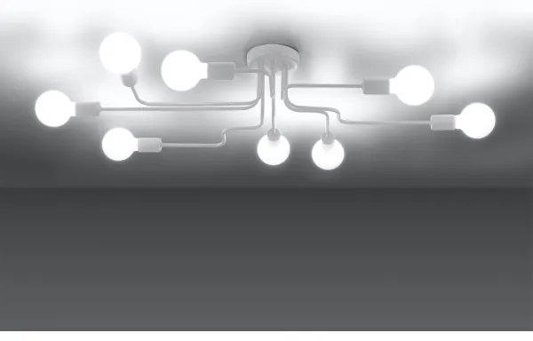 Lustră aplicată Sollux SL.1444 VECTOR 8xE27/15W/230V alb