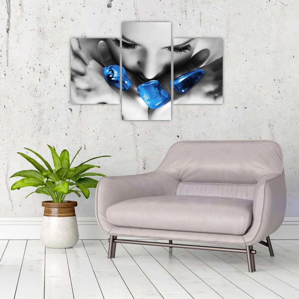 Tablou cu portretul femeii cu pietre (90x60 cm)