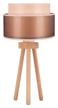 Lampă de masă WOOD Duolla BOHO 1xE27/15W/230V d. 25 cm cupru/maro/bej