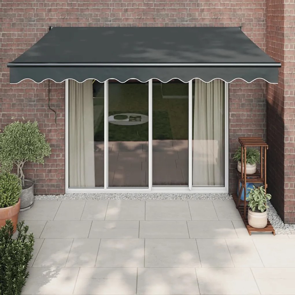 vidaXL Copertină retractabilă, antracit, 3x2,5 m, textil și aluminiu