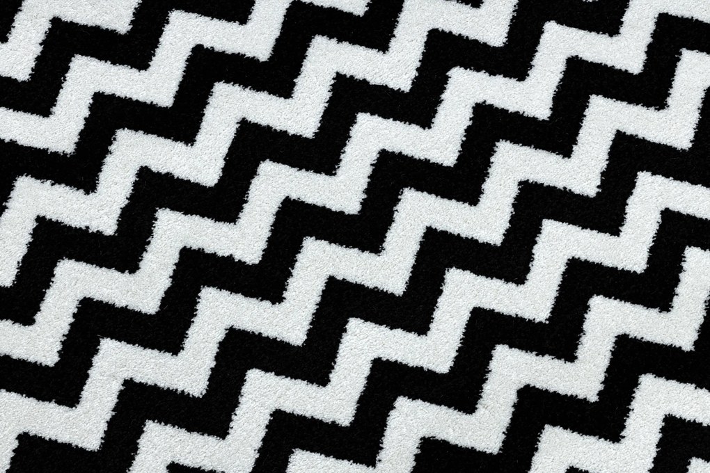 Covor Sketch rotund - F561 negru și alb - Zig Zag
