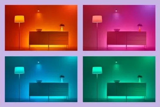 WiZ - Set 2 buc. Corp de iluminat GRADIENT LED dimerizabil RGBIC, 8,2W, 230V, 2700-6500K, Wi-Fi