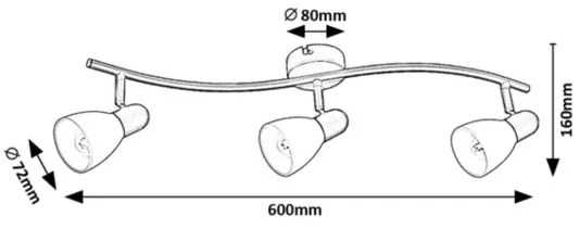 Rabalux 73093 - Lampă spot SOMA 3xE14/40W/230V