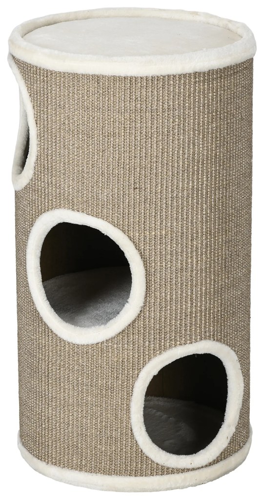PawHut Cutie de zgariat pentru pisici, plus moale, covor de zgariere din sisal, robusta, Ø38 x 70H cm, Maro | Aosom Romania