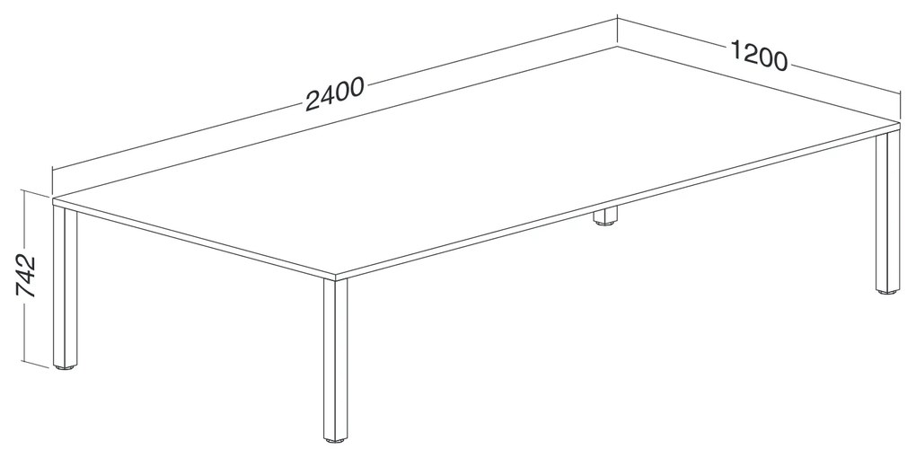 Masa de intalnire ProOffice 240 x 120 cm, para salbatica
