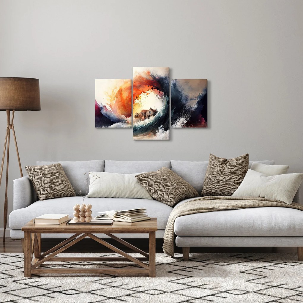 Tablou - În vârtejul potopului, acuarelă (90x60 cm)