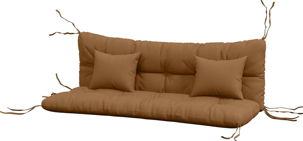 Outsunny Set de 4 perne de șezut, 150x50 cm repelent la apă perne de scaun cu benzi de prindere, 10 cm grosime bronz | Aosom Romania