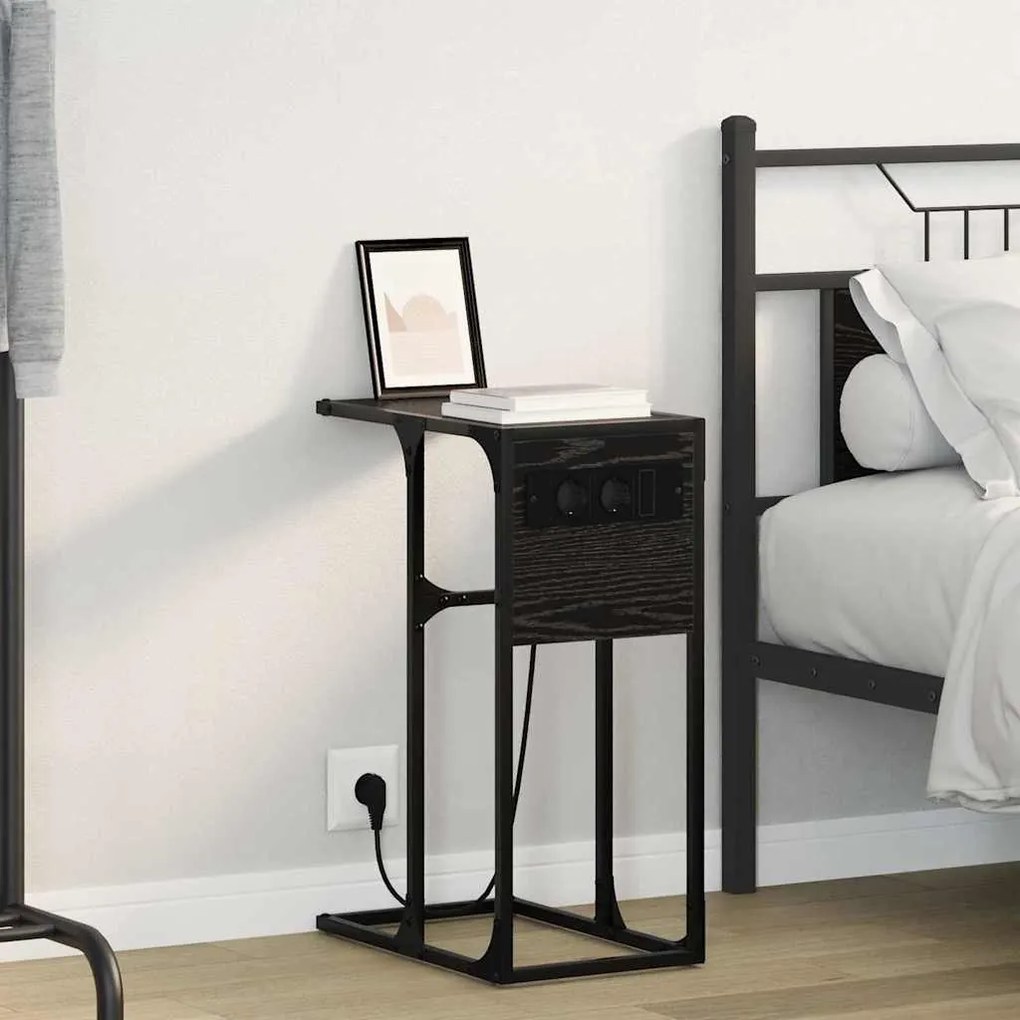 vidaXL Noptieră Stejar negru 41.5 x 26 x 60.5 cm Lemn compozit