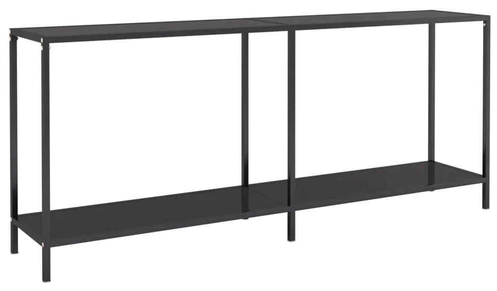 331703 vidaXL Masă consolă,negru, 180x35x75,5 cm, sticlă securizată