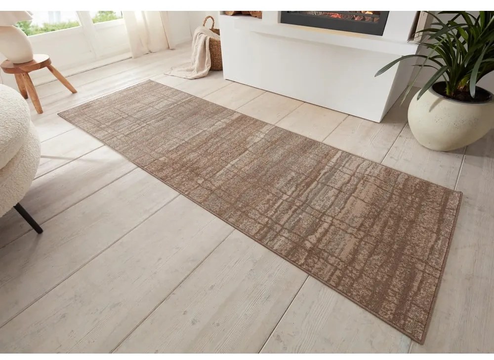 Covor tip traversă maro/bej 80x200 cm Terrain – Hanse Home