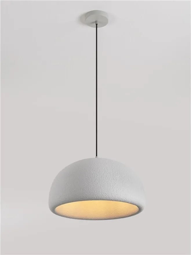 Lustra suspendata cu textura granulata Davo 43cm, gri piatra