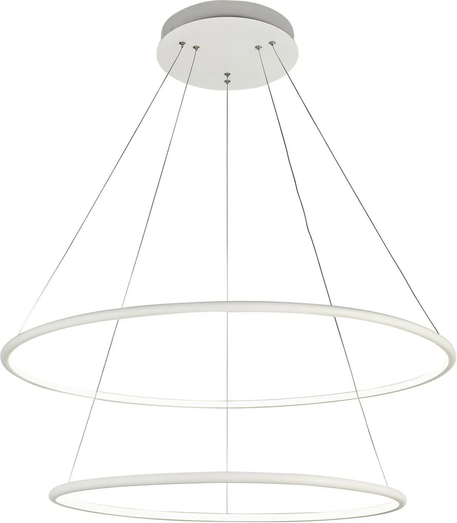 Corp de iluminat 2 cercuri albe din metal cu LED integrat Nola 2