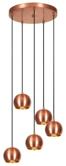 Lustră pe cablu SIVANI 5xE27/40W/230V cupru