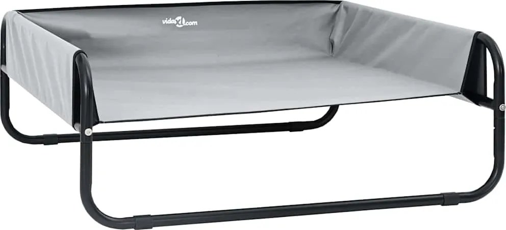 vidaXL Pat pentru câini Manual Gri deschis 57 x 57 x 24 cm Oțel