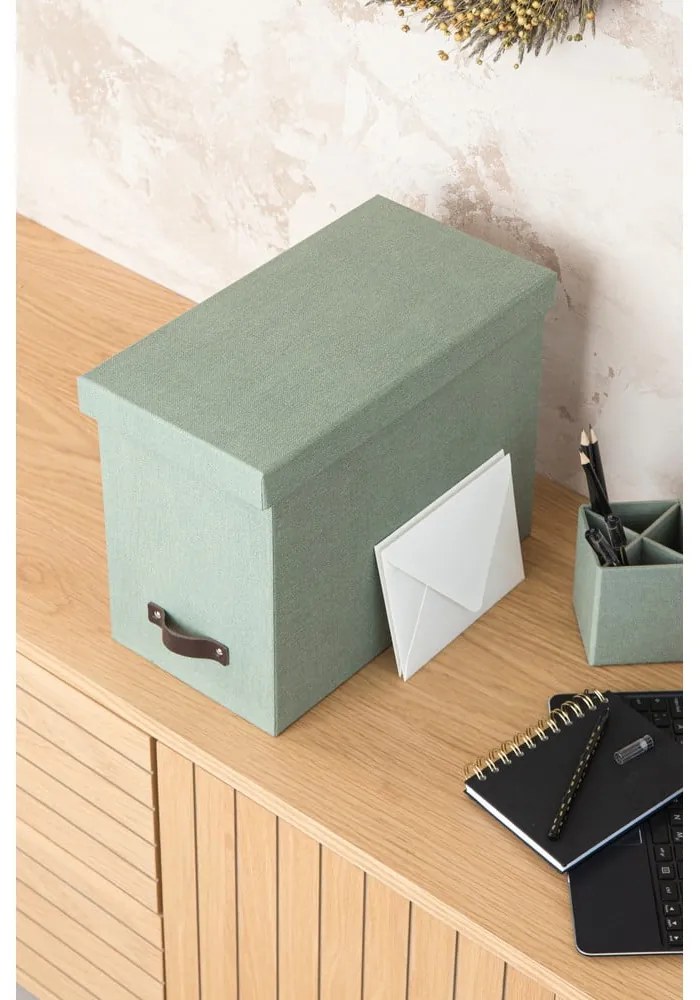 Organizator verde pentru documente din carton Johan Canvas Paper Laminate – Bigso