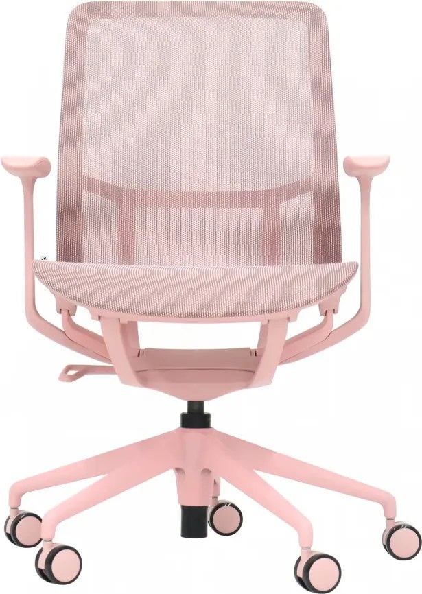 EMILY PINK – Scaun ergonomic premium, Mesh respirabil 4D, înclinare cu blocare, înălțime reglabila, cadru din nylon, bază din aluminiu, Roz