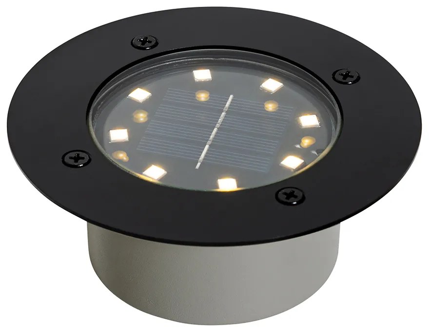 Set de 6 spoturi de sol negru cu LED IP65 solar - Terry