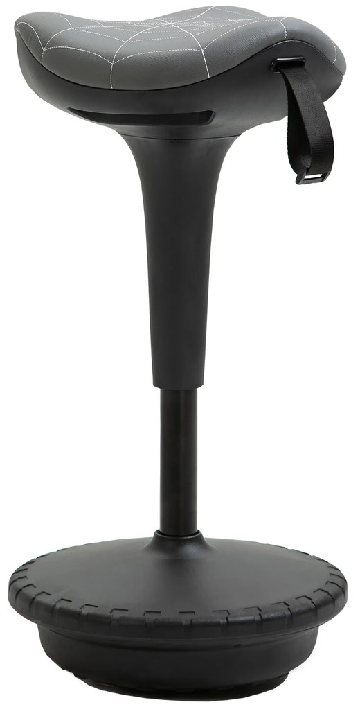 Vinsetto Taburet de birou cu funcție de rotire, taburet ergonomic, reglabil pe înălțime 65,5-83,5 cm, înclinabil 120°, Gri | Aosom Romania