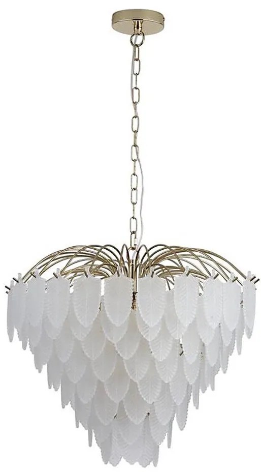 Searchlight 48970-6SB - Candelabru pe lanț FEATHER, 6xE14/60W/230V