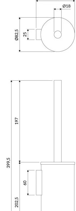 Omnires Modern Project perie de toaleta insurubat alb MP60621WM