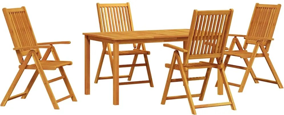 vidaXL Set de masă pentru grădină 5 pcs Maro Lemn Solid de Acacia