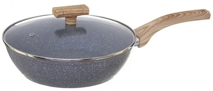 Tigaie Wok Forge, granit, 28 x 11.5 cm, cu inductie, cu capac