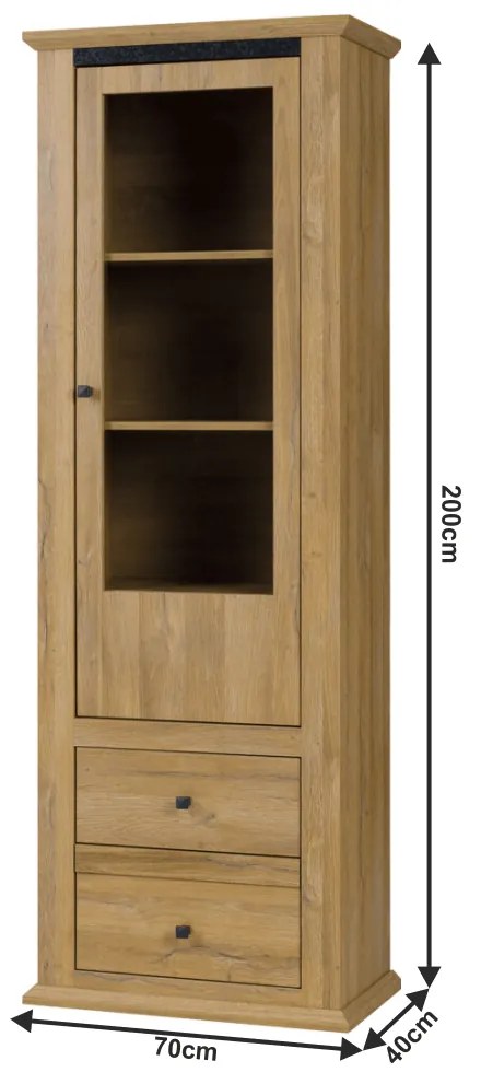 Vitrină Leoras MZ4 (stejar grand). 1017331