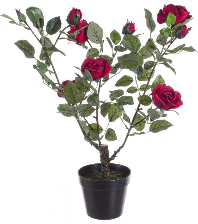 Floare artificiala Isabel Rose, Bizzotto, 51x39x66 cm, rosu