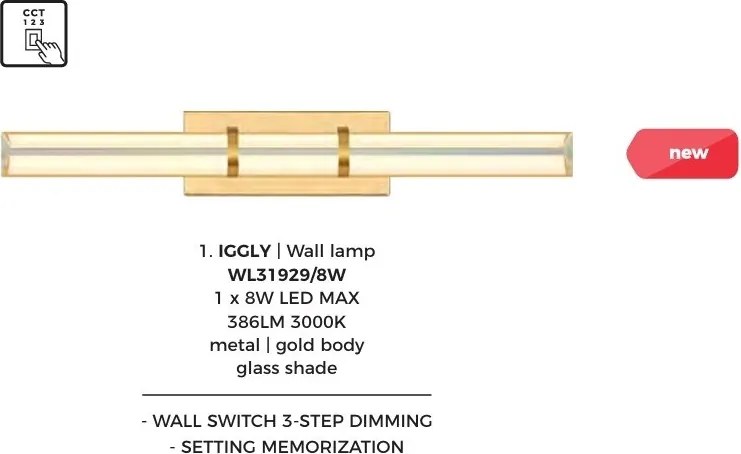 Aplica de perete LED modern IGGLY