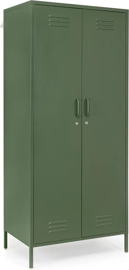 Dulap verde închis din metal cu încuietoare 80x185x50 cm Cambridge – Yes Everyday