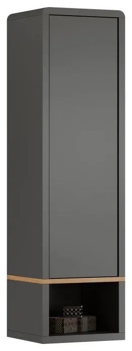 Dulap cu raft deschis FRED antracit/stejar artizan