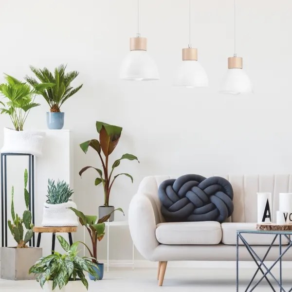 Lustră pe cablu NICO 3xE27/60W/230V albă