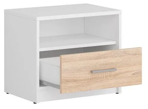 Noptieră Nepo Plus 3 (alb + stejar sonoma) . 1098273