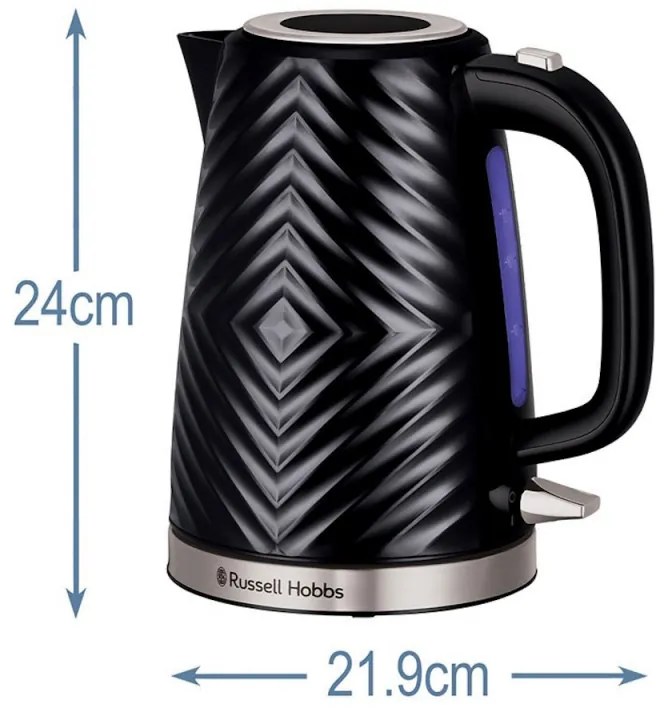 Cana electrica Russell Hobbs 26380-70, 2400 W, 1.7 L, Fierbere rapida, 3D Design, Negru