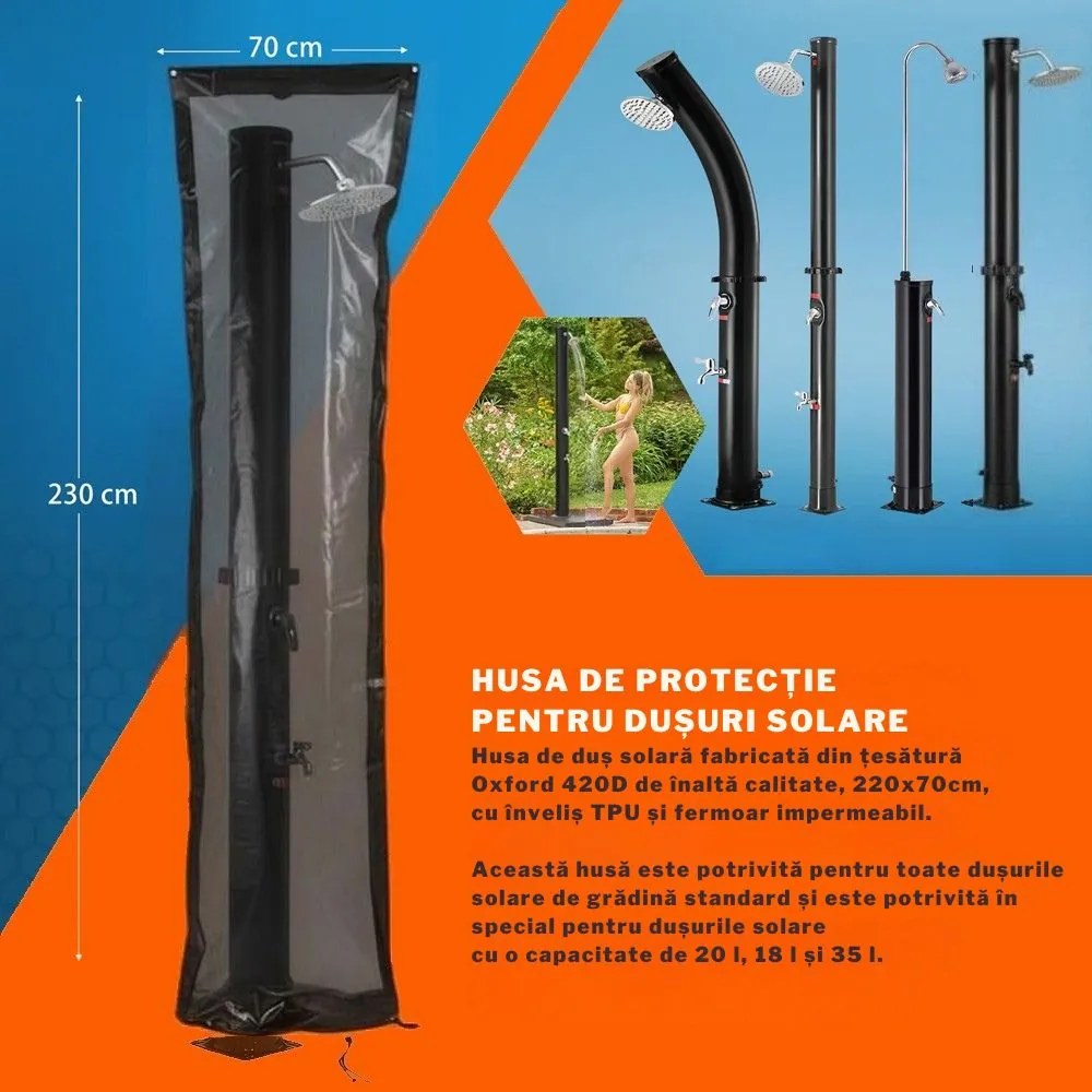 Duș solar KARIBIK, 35 l, negru Jurhan